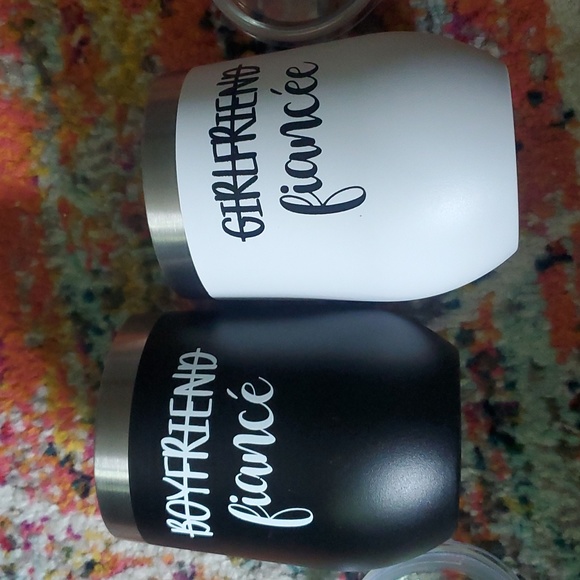 fiancé fiancée set 2 of travel wine stainless steel wine cups - Picture 11 of 13